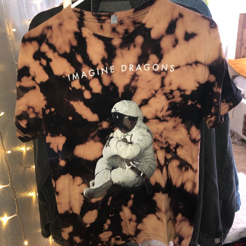 Bleach dyed Imagine Dragons T-shirt band tee